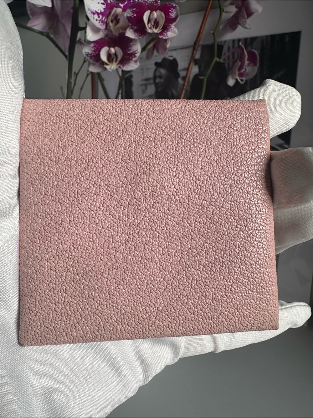 Hermès Bastia Coin Purse Rose Darling Chèvre Mysore Leather Card Holder - Picture 10 of 12